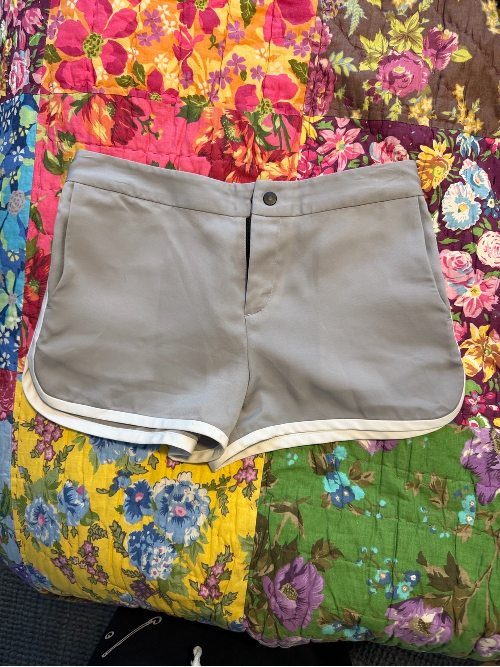 rag & bone Gray luxe Athletic Shorts with White Trim